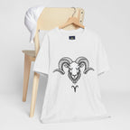 Aries Horoscope Tee - Unisex Black and White Minimal Design