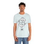 Pisces Zodiac T-shirt - Minimalist Black and White Unisex Tee