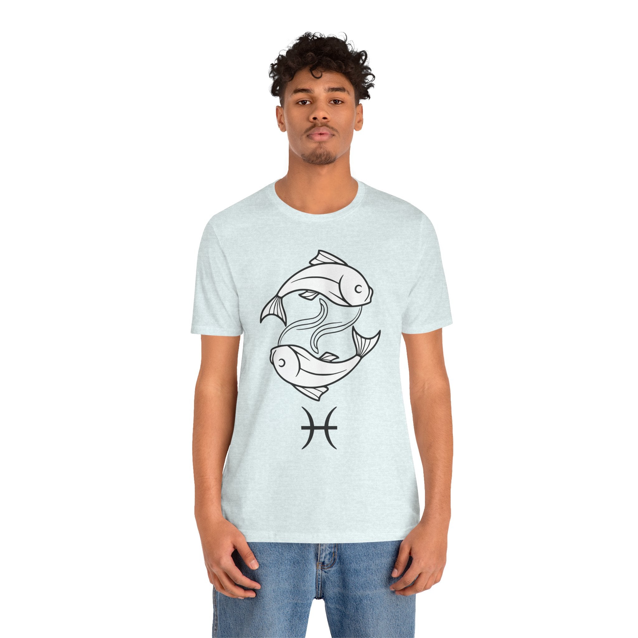 Pisces Zodiac T-shirt - Minimalist Black and White Unisex Tee