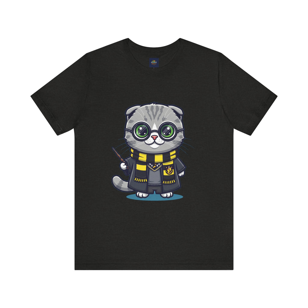 Hufflepurr Harry Potter T-Shirt - Funny Wizarding World Tee | Cute Potter Cat Gift - Atlas Briefly