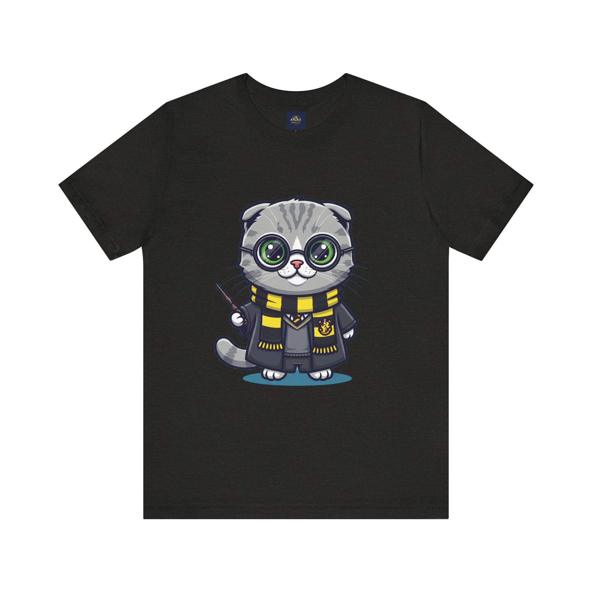 Hufflepurr Harry Potter T-Shirt - Funny Wizarding World Tee | Cute Potter Cat Gift - Atlas Briefly