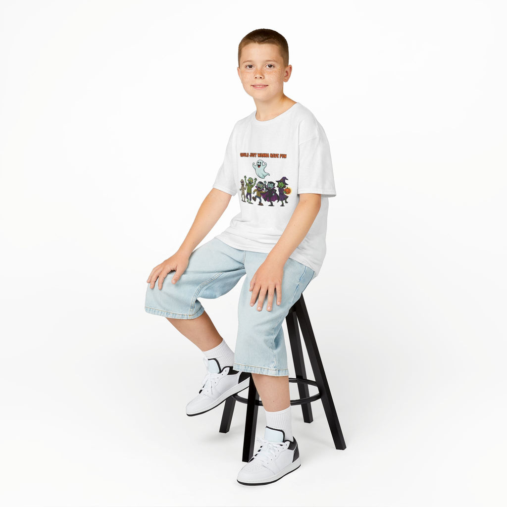 Ghouls Just Wanna Have Fun Kids Halloween T-Shirt | Funny Ghost Mummy Zombie Vampire Witch Shirt for Boys & Girls Trick or Treat Tee - Atlas Briefly