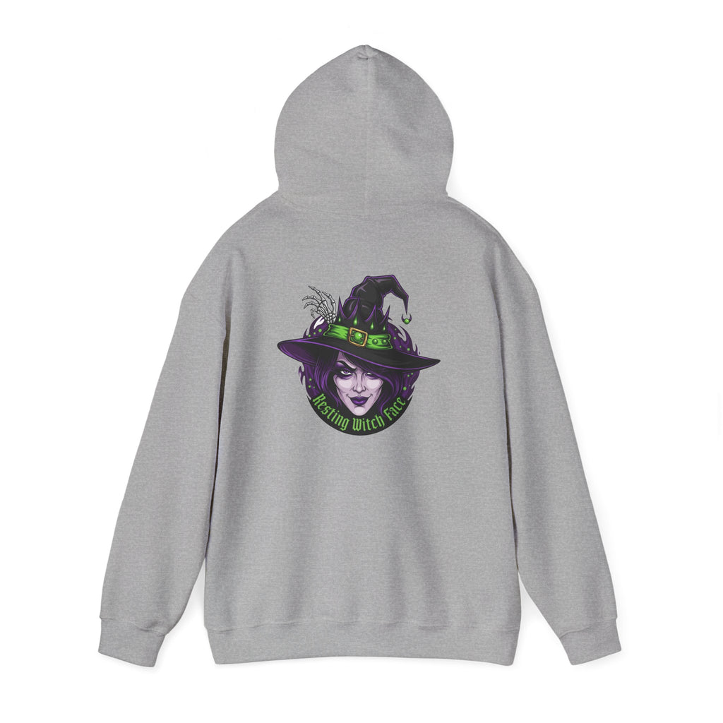 Resting Witch Face Halloween Hoodie – Funny Witch Graphic - Atlas Briefly