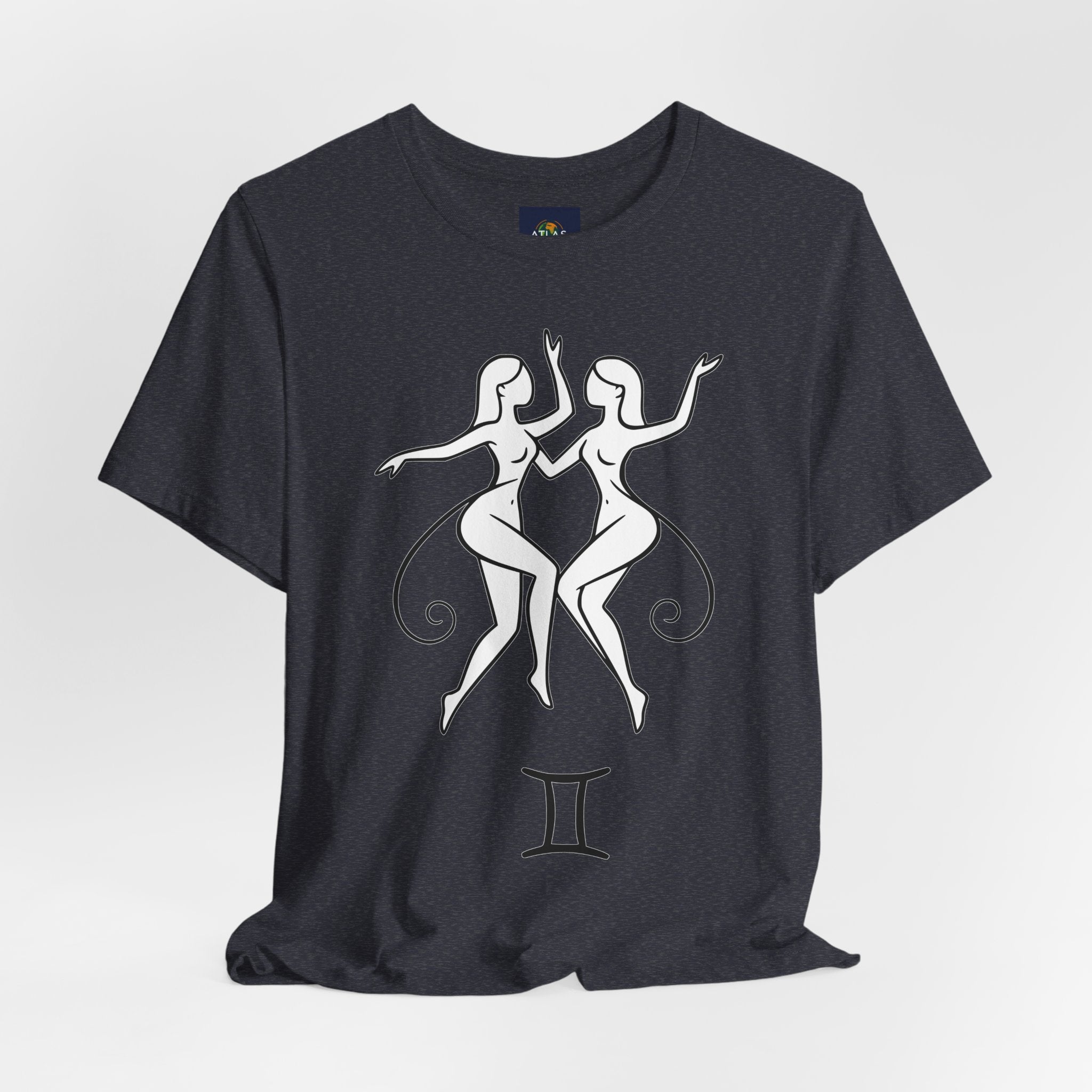 Gemini Zodiac Tee - Minimalistic Black and White Unisex Design