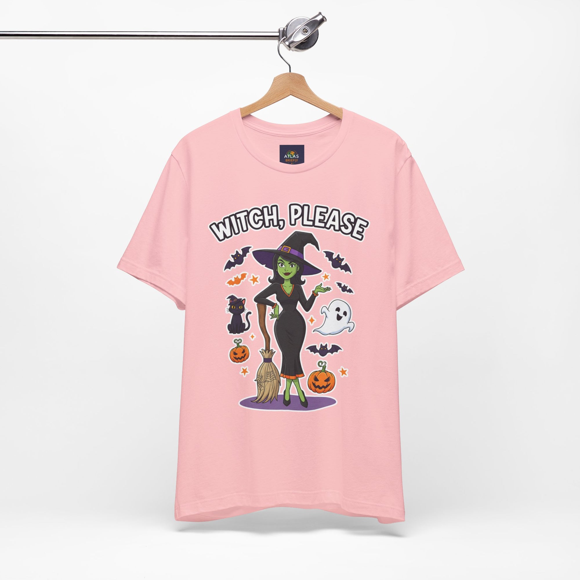 Witch Please Halloween T-Shirt - Sassy Witch Tee with Pumpkin Design | Funny Halloween Shirt - Atlas Briefly