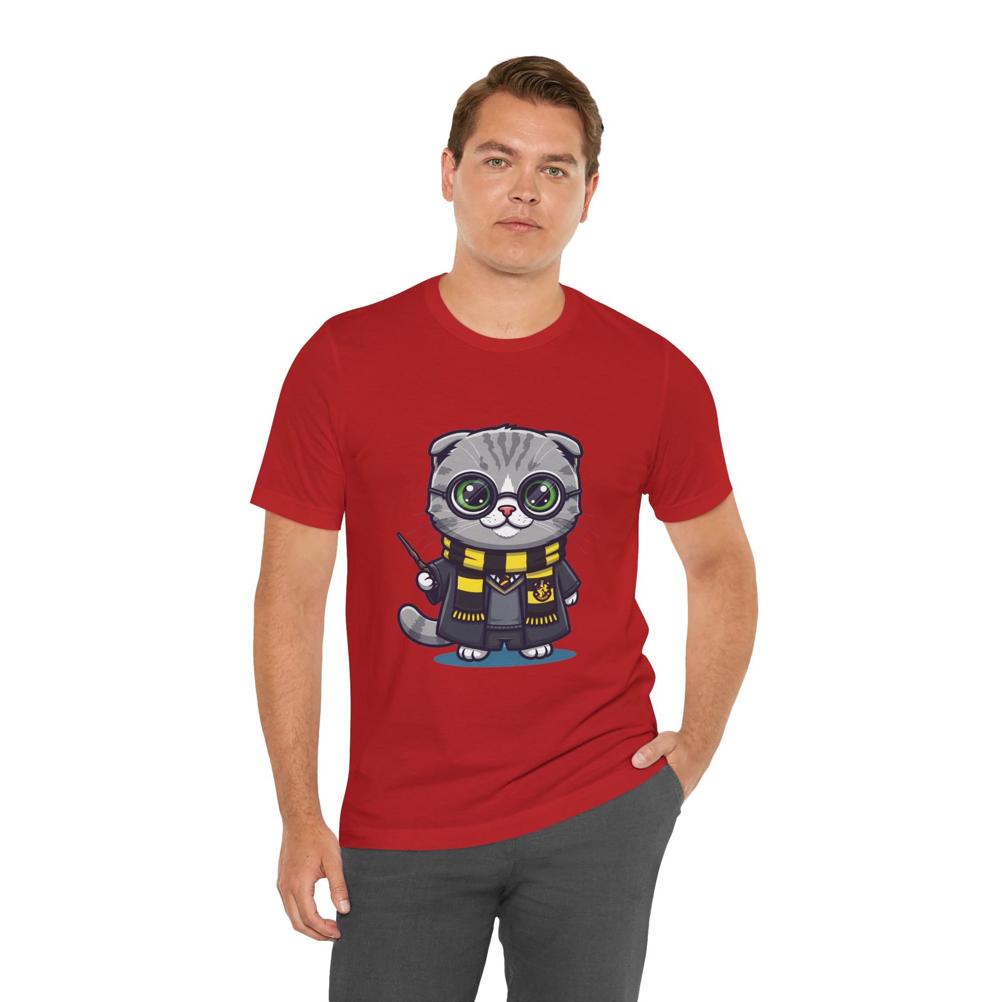 Hufflepurr Harry Potter T-Shirt - Funny Wizarding World Tee | Cute Potter Cat Gift - Atlas Briefly