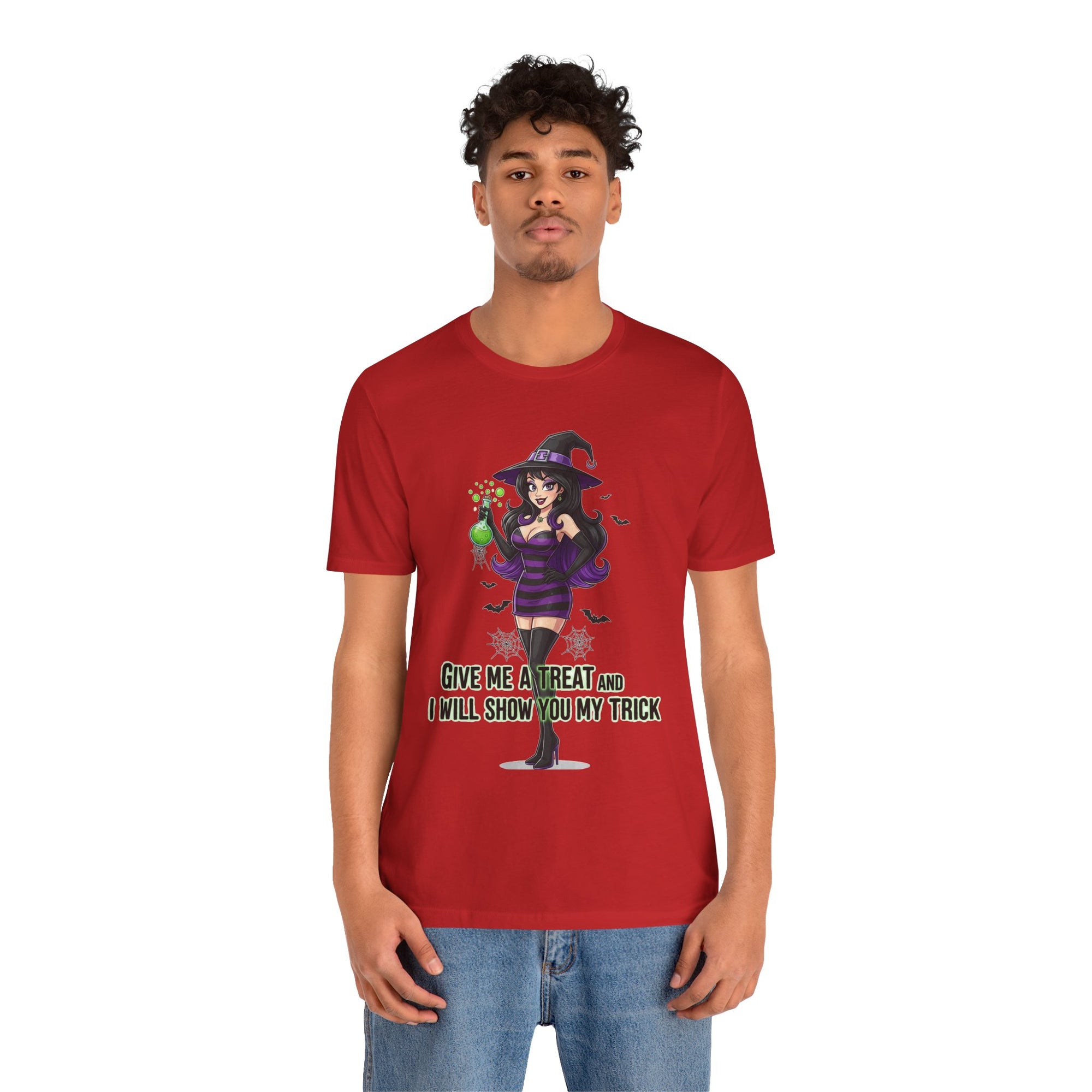 Sexy Witch Halloween T-Shirt - Flirty Witch Costume Tee | Trick or Treat Halloween Shirt - Atlas Briefly