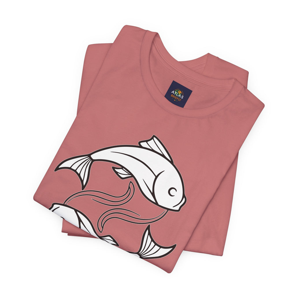 Pisces Zodiac T-shirt - Minimalist Black and White Unisex Tee
