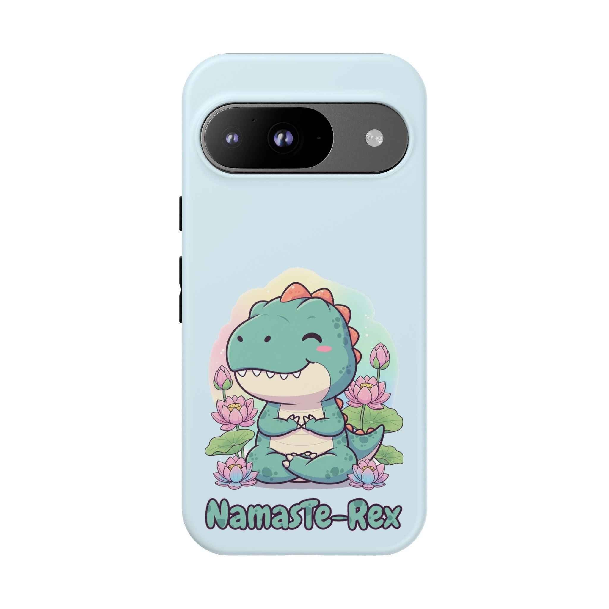 NamasTe-Rex Phone Case - Funny Yoga T-Rex Meditating Dinosaur Mobile Cover for Zen Lovers - Atlas Briefly
