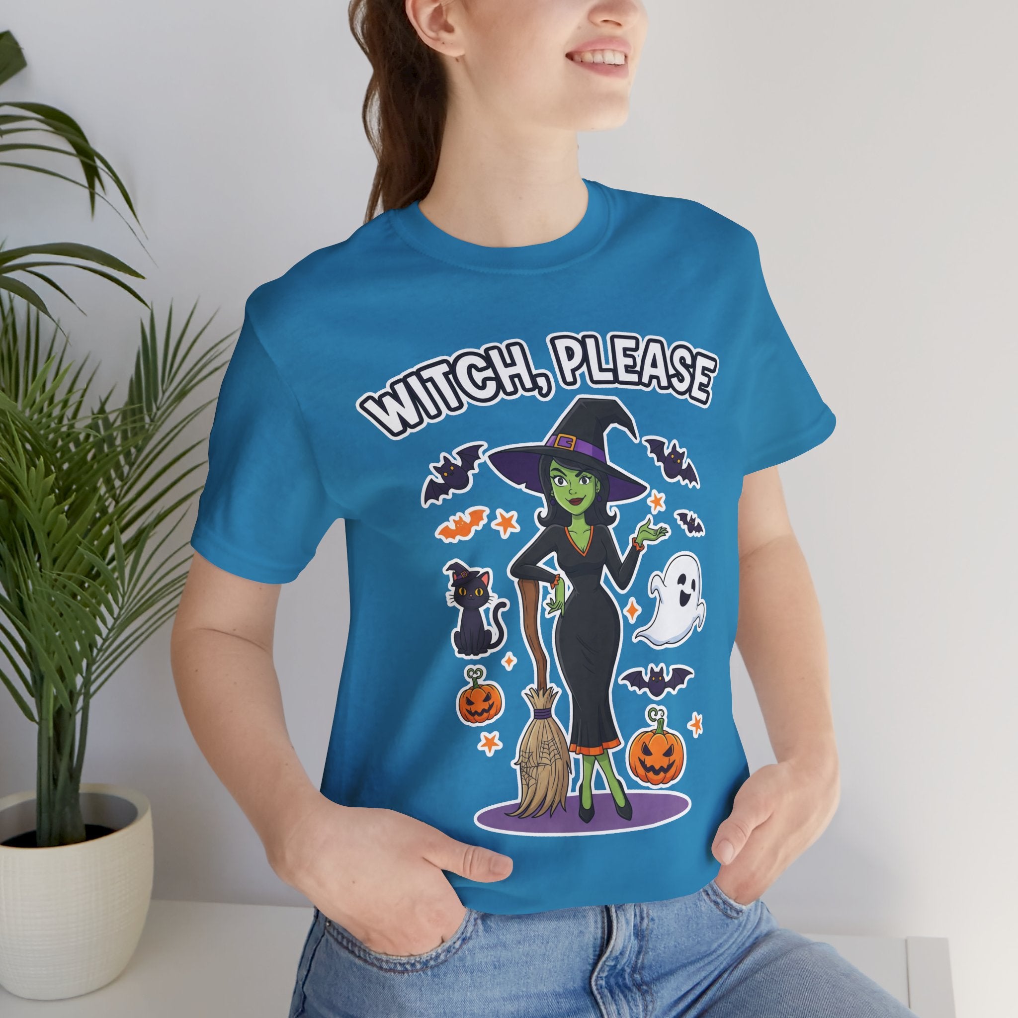 Witch Please Halloween T-Shirt - Sassy Witch Tee with Pumpkin Design | Funny Halloween Shirt - Atlas Briefly
