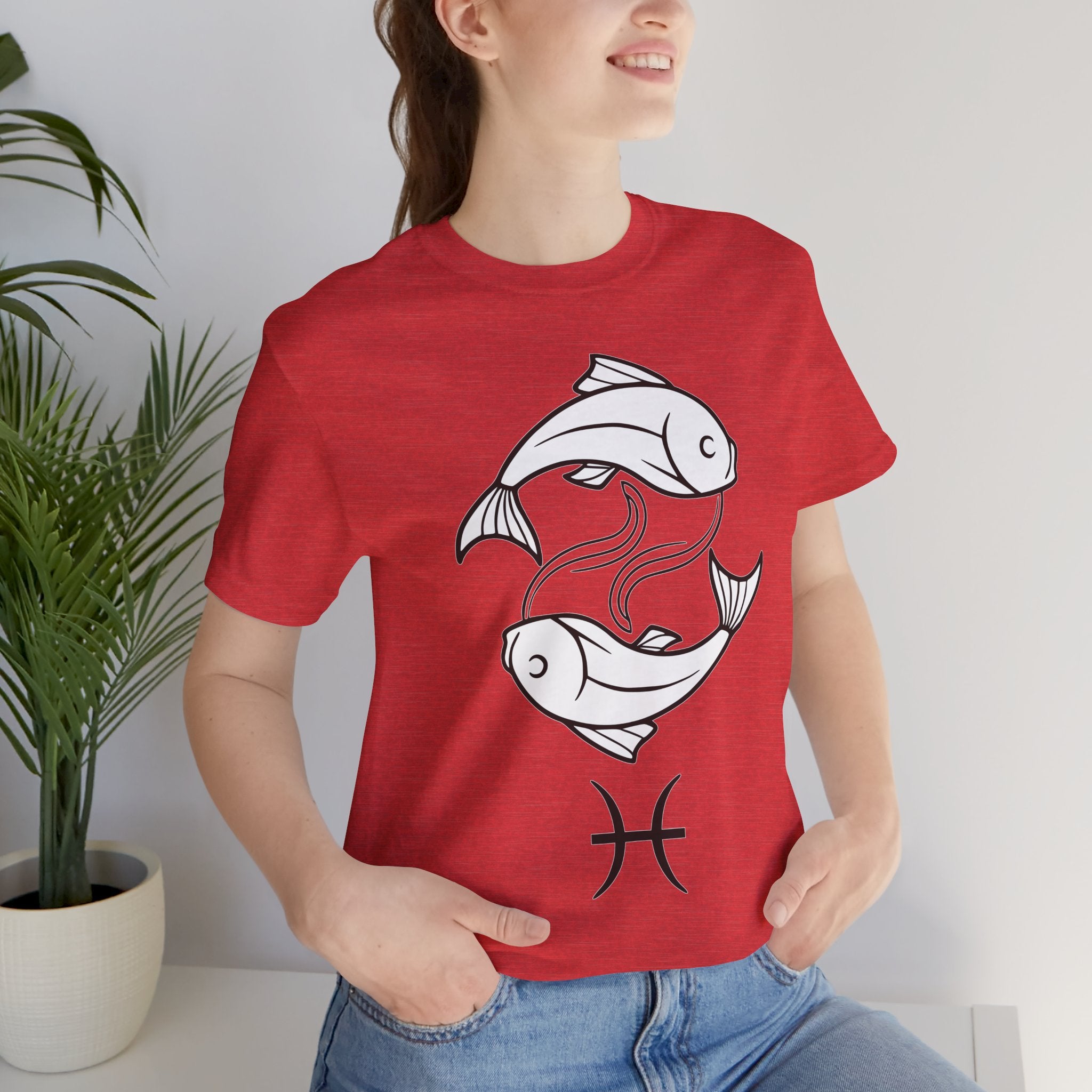 Pisces Zodiac T-shirt - Minimalist Black and White Unisex Tee