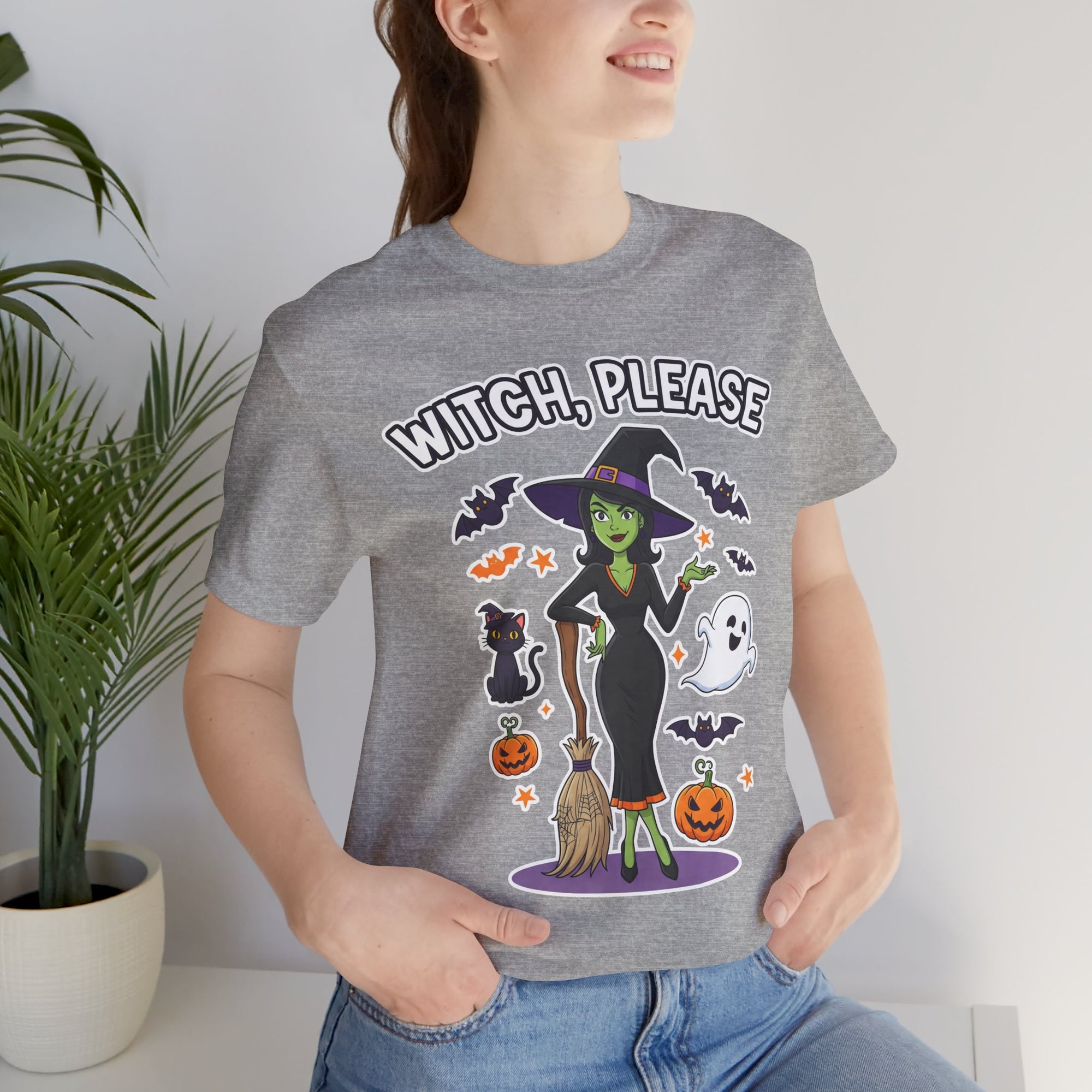 Witch Please Halloween T-Shirt - Sassy Witch Tee with Pumpkin Design | Funny Halloween Shirt - Atlas Briefly