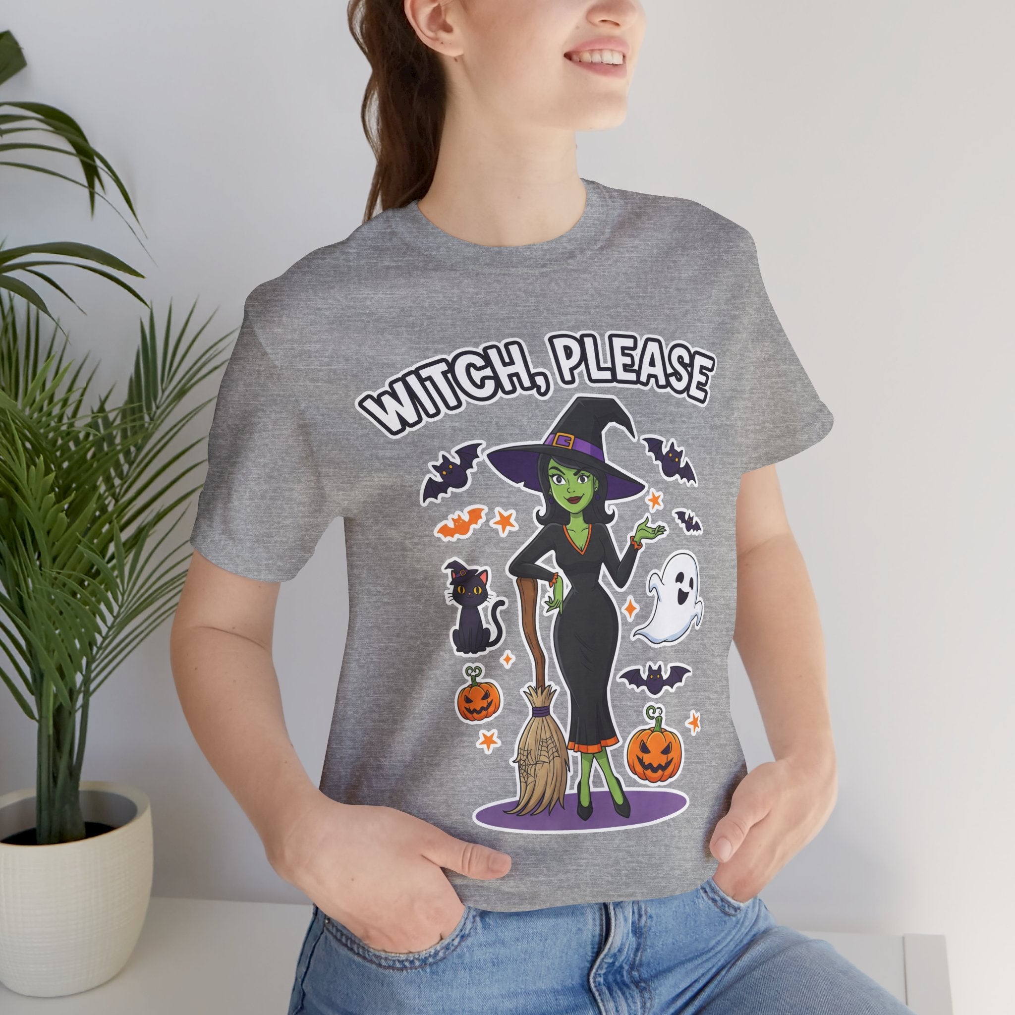 Witch Please Halloween T-Shirt - Sassy Witch Tee with Pumpkin Design | Funny Halloween Shirt - Atlas Briefly