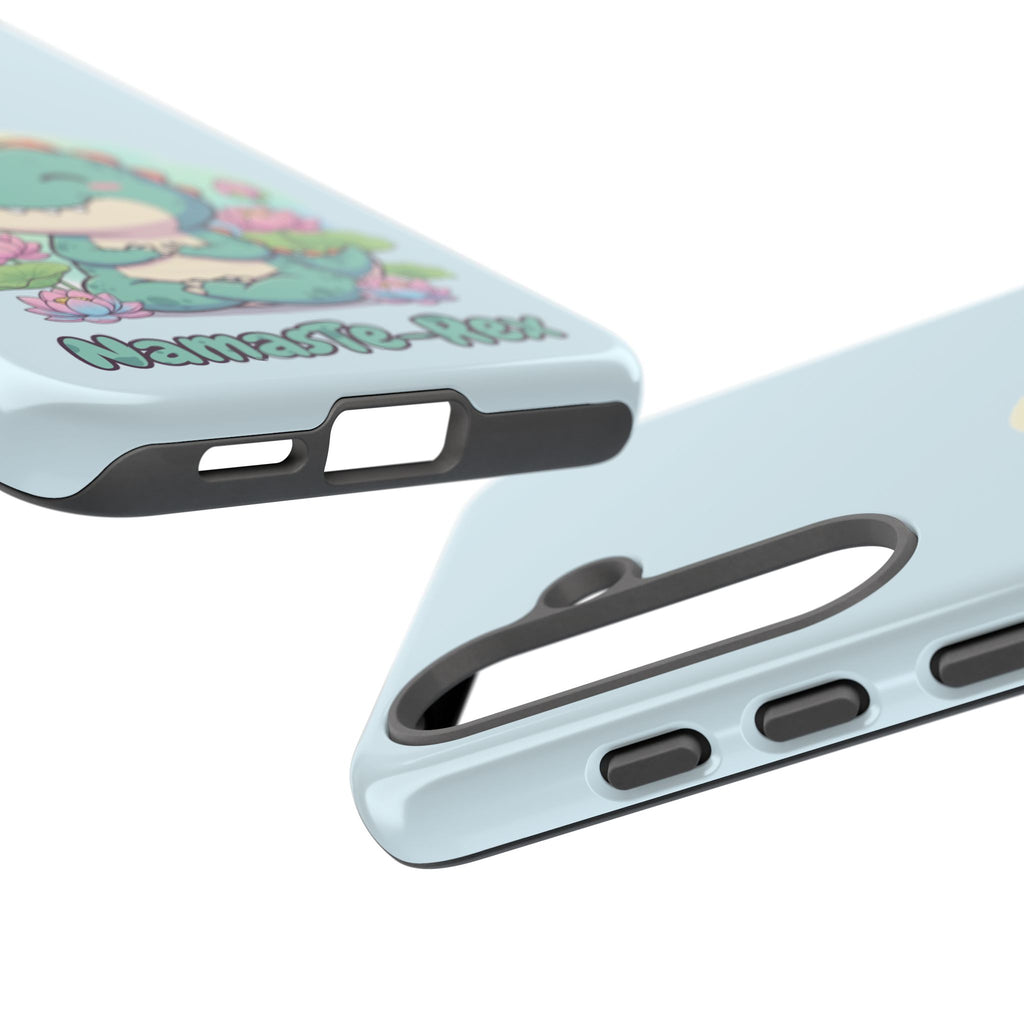 NamasTe-Rex Meditating Dinosaur Phone Case - Funny Yoga T-Rex Mobile Cover | Zen Tech Gift - Atlas Briefly