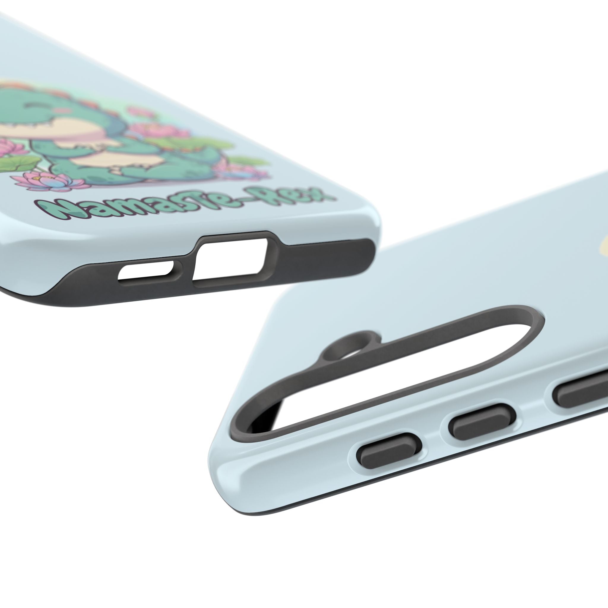 NamasTe-Rex Meditating Dinosaur Phone Case - Funny Yoga T-Rex Mobile Cover | Zen Tech Gift - Atlas Briefly