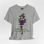 Sexy Witch Halloween T-Shirt - Flirty Witch Costume Tee | Trick or Treat Halloween Shirt - Atlas Briefly