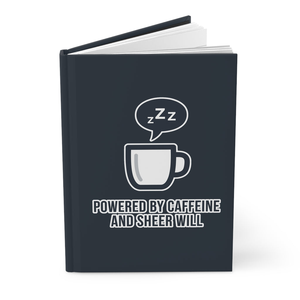 Powered by Caffeine Journal - Funny Coffee Notebook | Minimalist Writing Gift - US Version - Atlas Briefly