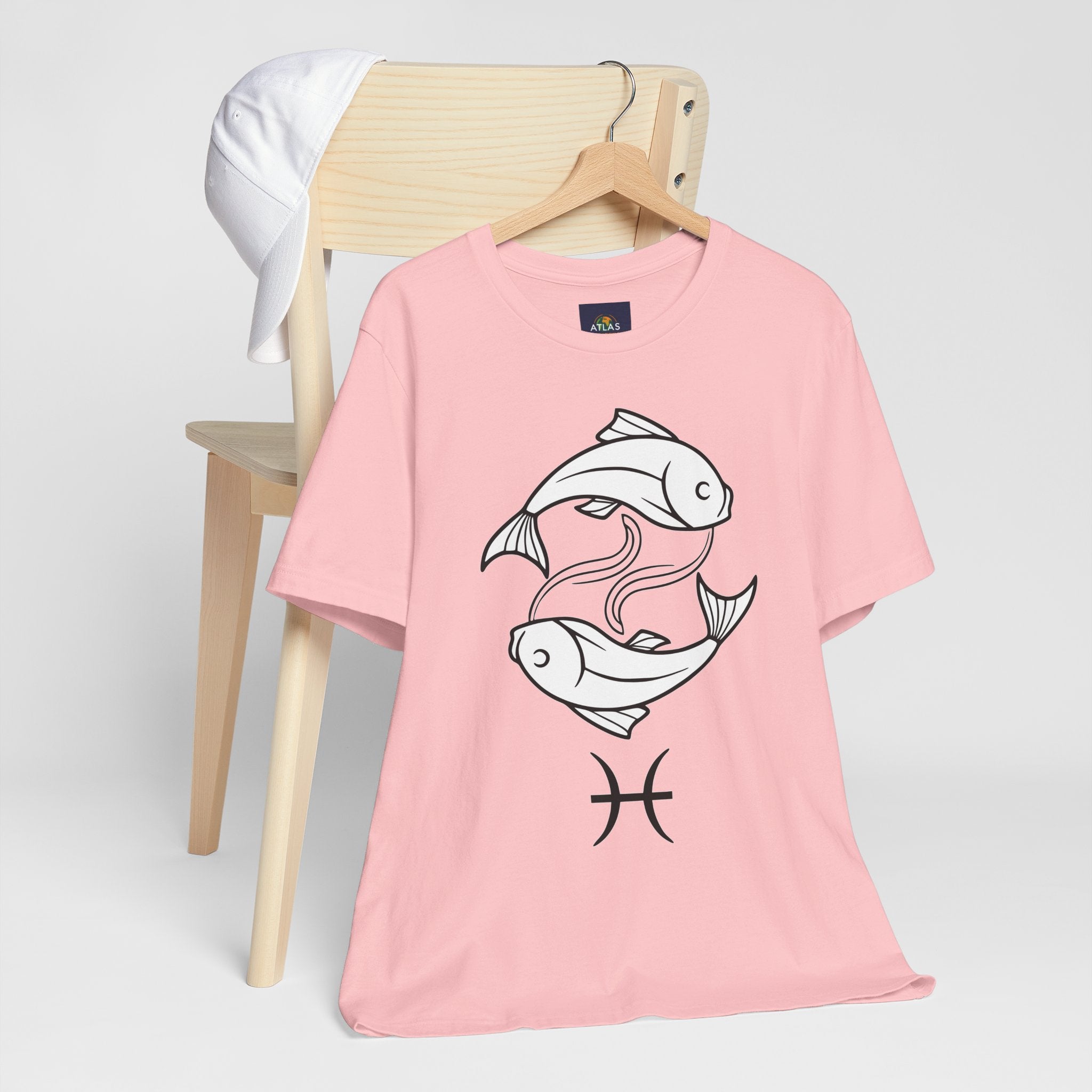 Pisces Zodiac T-shirt - Minimalist Black and White Unisex Tee