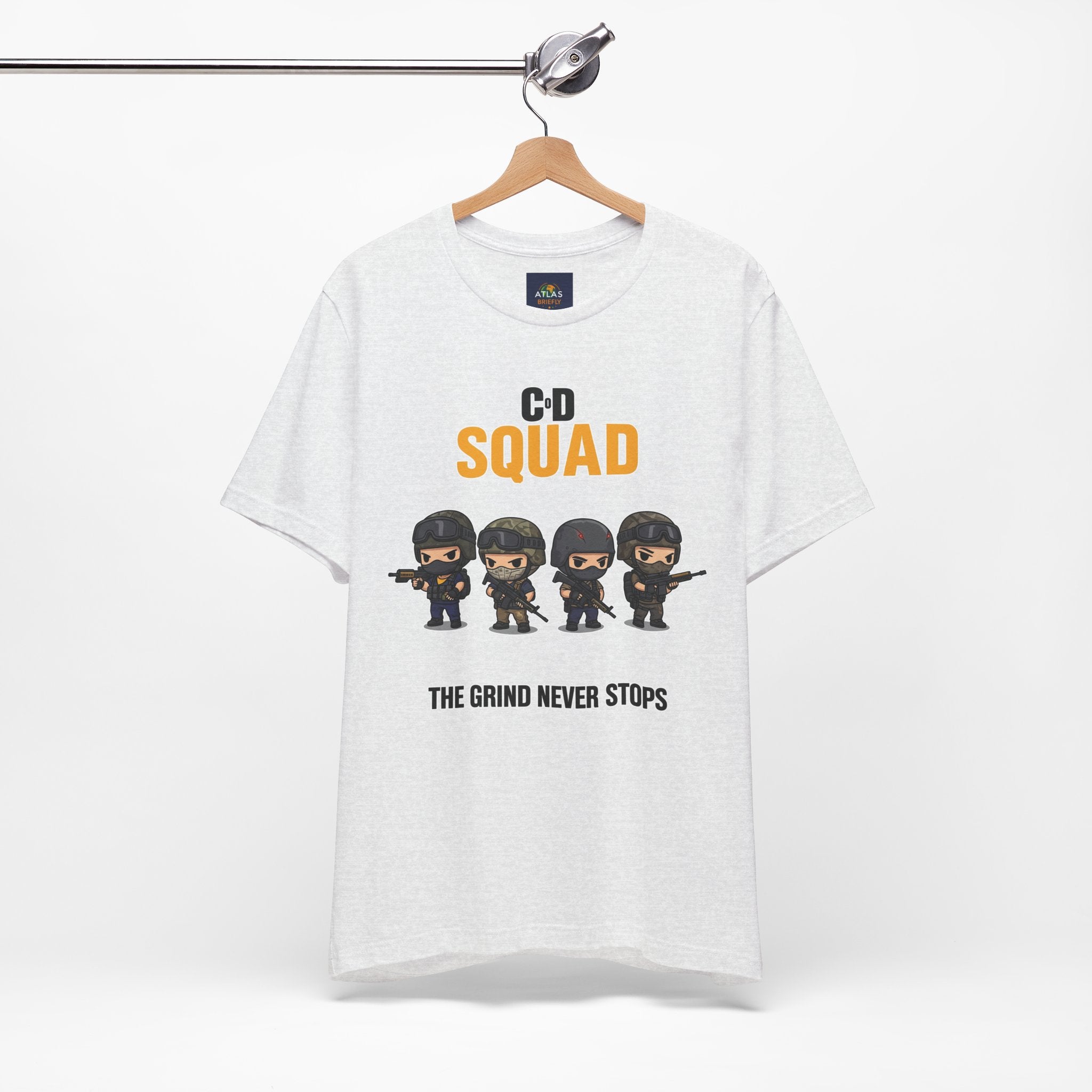 CoD Squad Tee for Gamers: The Grind Never Stops - Atlas Briefly