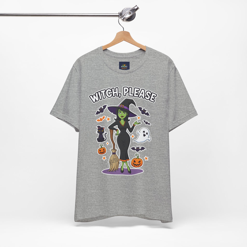 Witch Please Halloween T-Shirt - Sassy Witch Tee with Pumpkin Design | Funny Halloween Shirt - Atlas Briefly