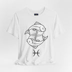 Pisces Zodiac T-shirt - Minimalist Black and White Unisex Tee