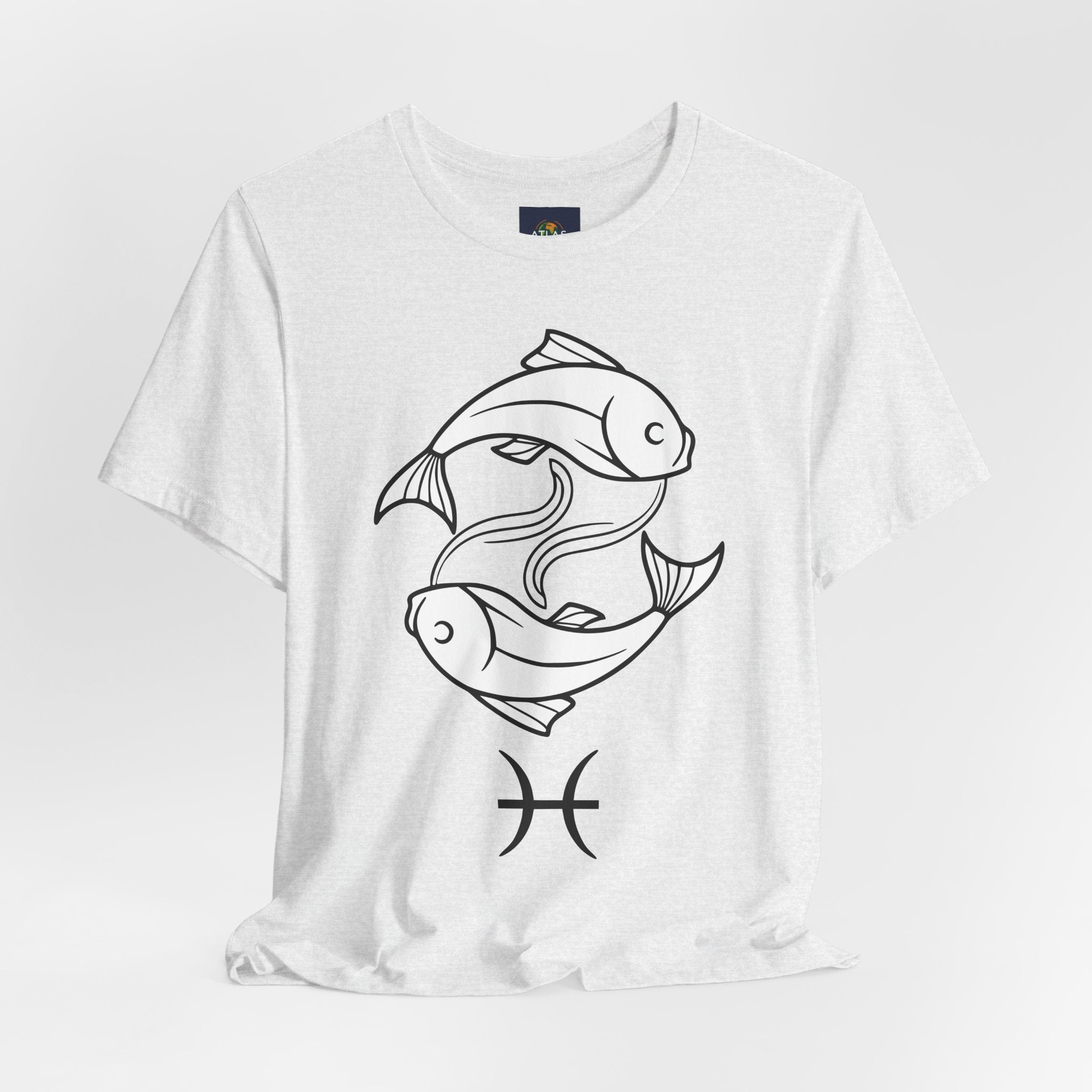 Pisces Zodiac T-shirt - Minimalist Black and White Unisex Tee