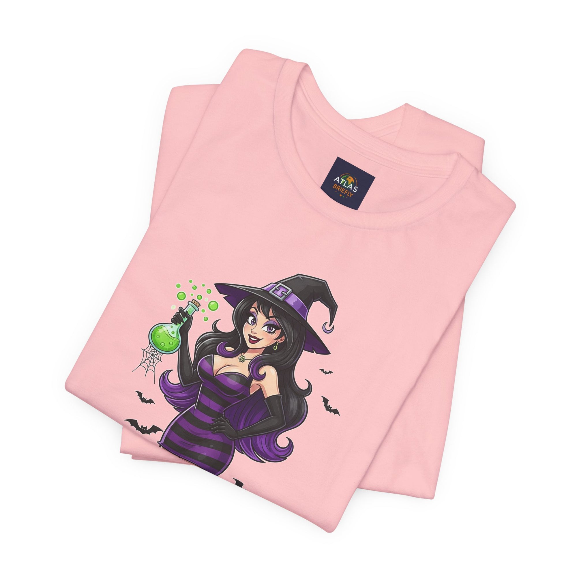 Sexy Witch Halloween T-Shirt - Flirty Witch Costume Tee | Trick or Treat Halloween Shirt - Atlas Briefly