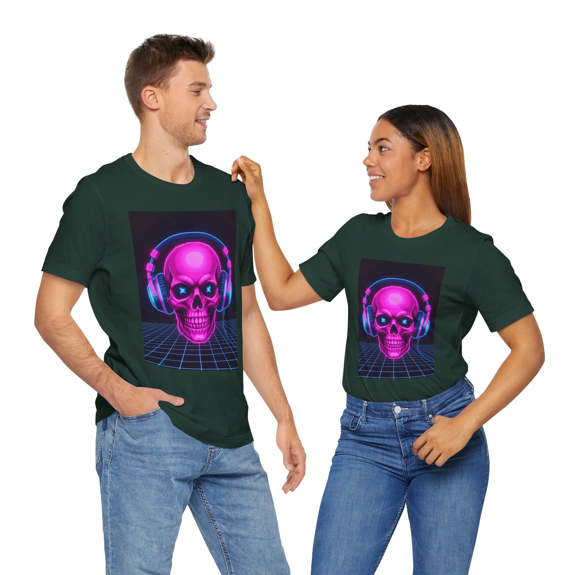 Neon Skull Synthwave Tee - Atlas Briefly