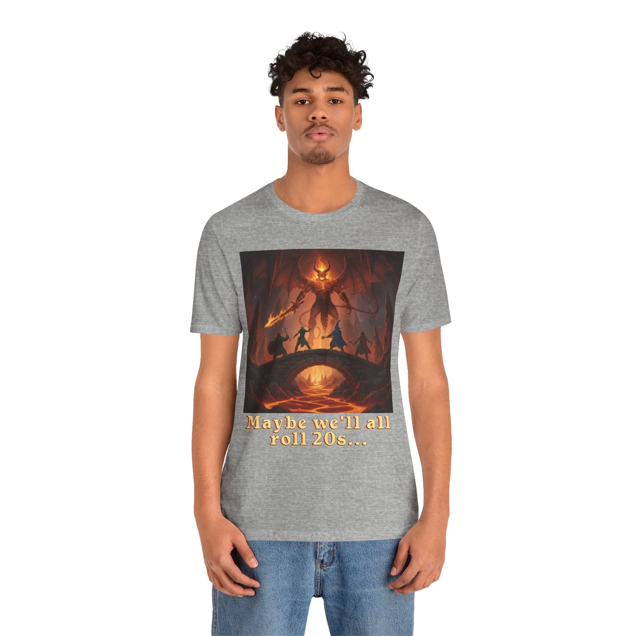 D&D Fantasy T-Shirt - Roll a Natural 20 Dungeon Master RPG Unisex Tee