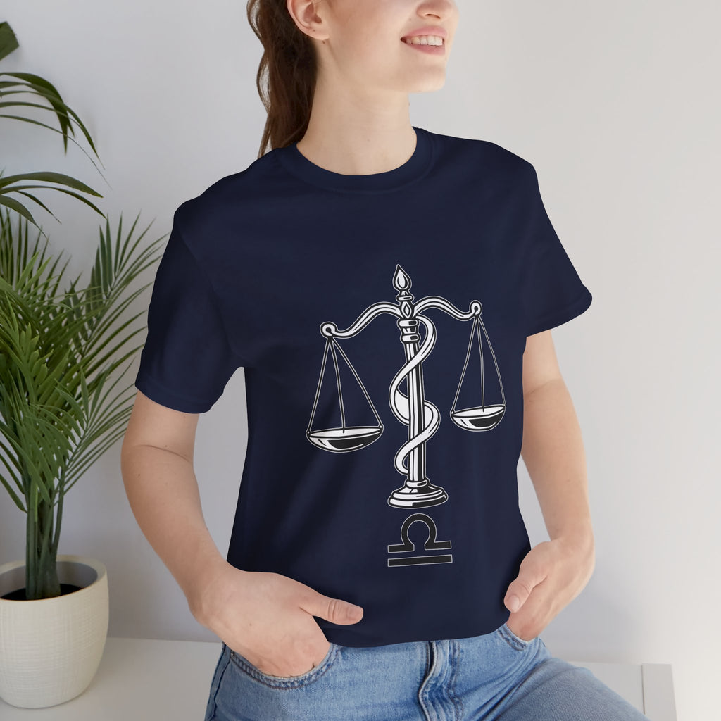 Libra Zodiac Tee - Stylish Unisex Minimalist Black and White Design