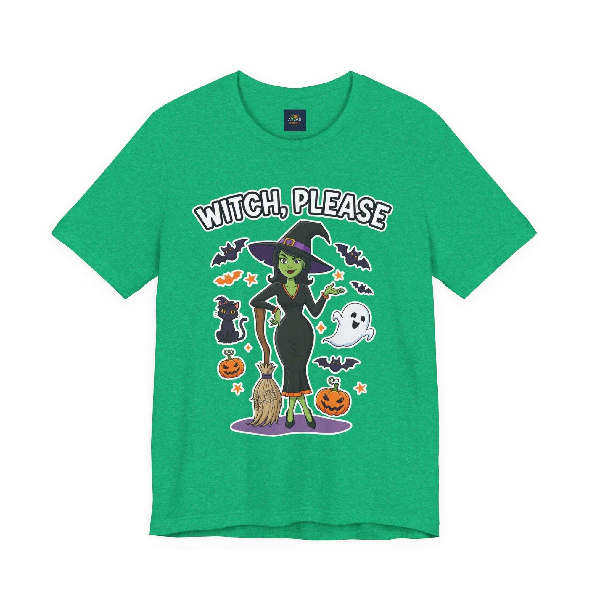 Witch Please Halloween T-Shirt - Sassy Witch Tee with Pumpkin Design | Funny Halloween Shirt - Atlas Briefly