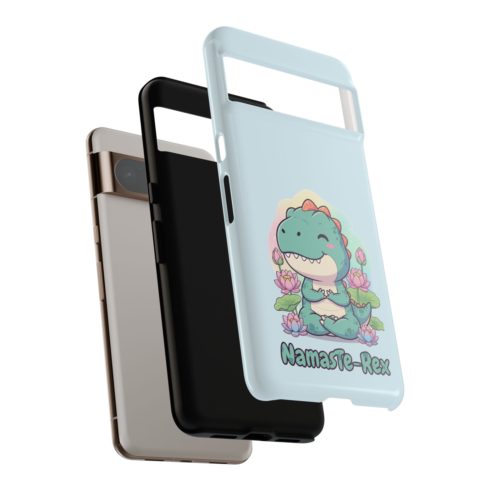 NamasTe-Rex Meditating Dinosaur Phone Case - Funny Yoga T-Rex Mobile Cover | Zen Tech Gift - Atlas Briefly