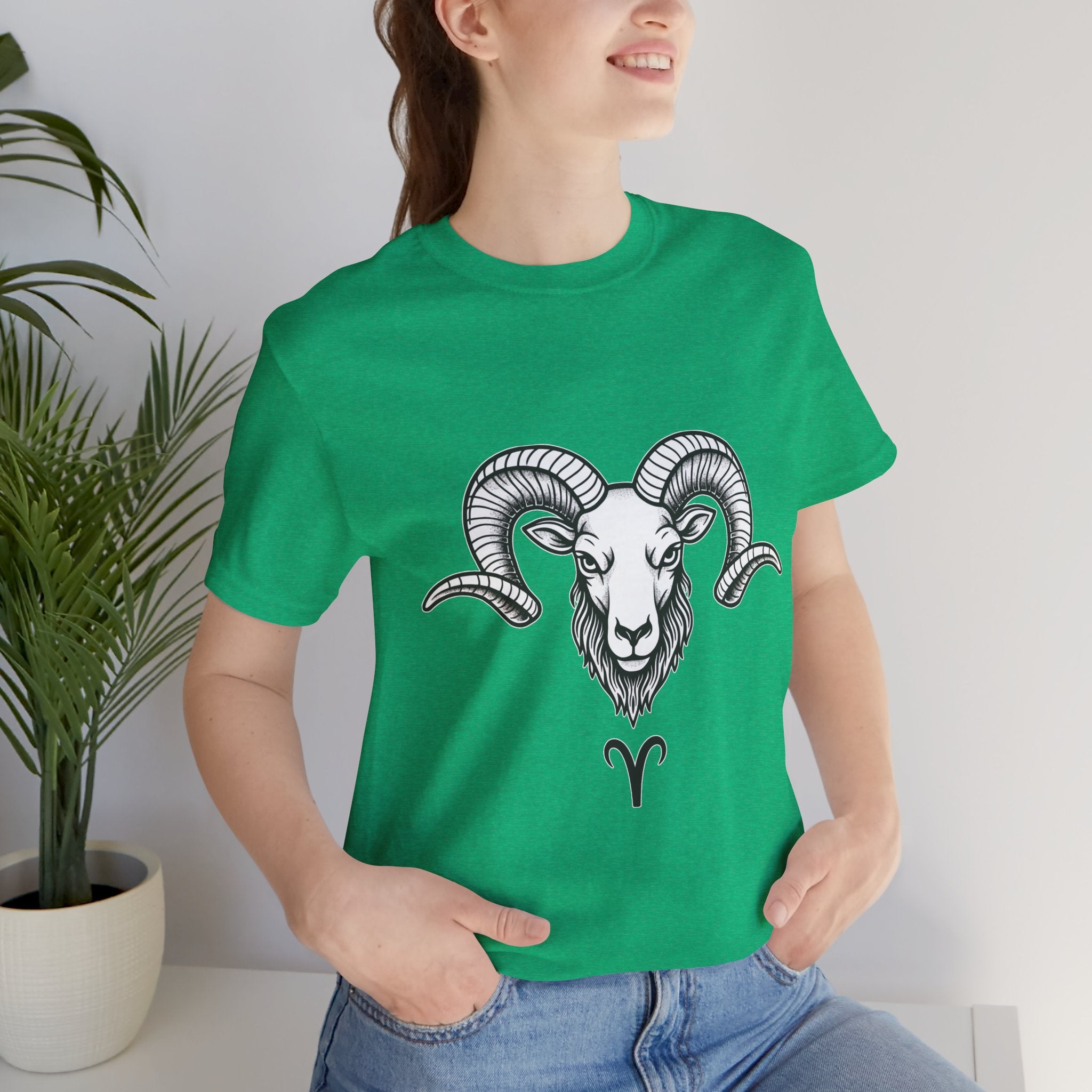 Aries Horoscope Tee - Unisex Black and White Minimal Design