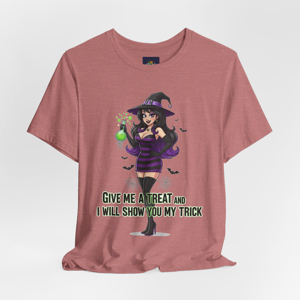 Sexy Witch Halloween T-Shirt - Flirty Witch Costume Tee | Trick or Treat Halloween Shirt - Atlas Briefly