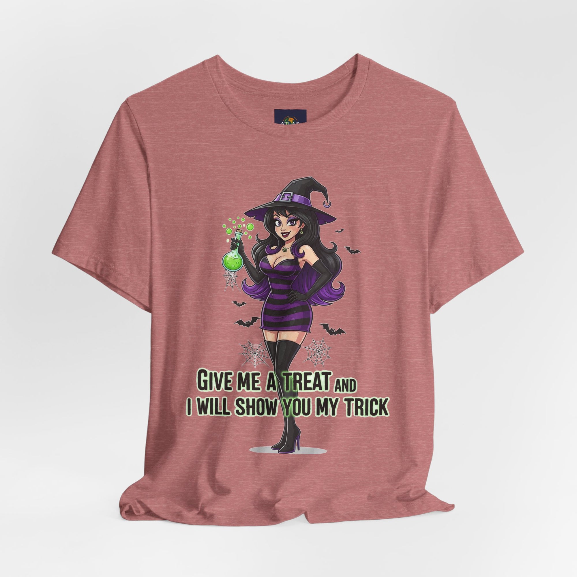 Sexy Witch Halloween T-Shirt - Flirty Witch Costume Tee | Trick or Treat Halloween Shirt - Atlas Briefly