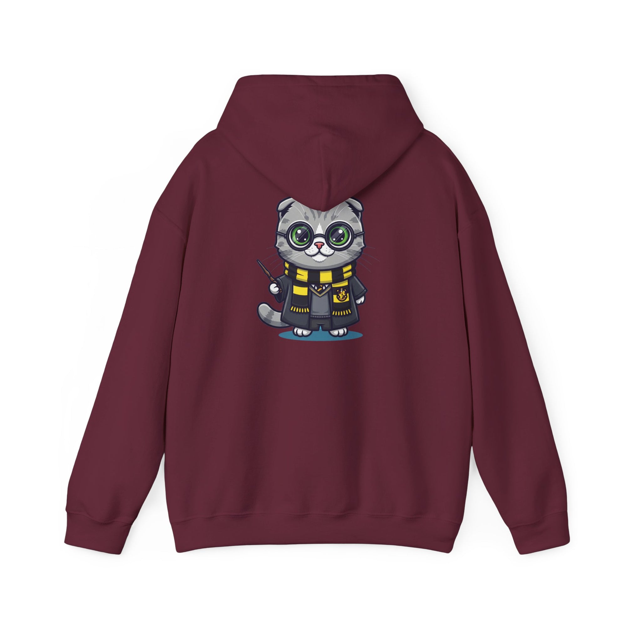 Hufflepurr Harry Potter Hoodie - Funny Wizarding World Sweatshirt | Cute Potter Cat Gift - Atlas Briefly
