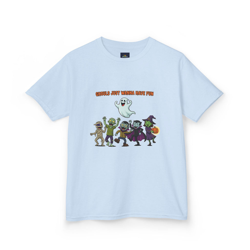 Ghouls Just Wanna Have Fun Kids Halloween T-Shirt | Funny Ghost Mummy Zombie Vampire Witch Shirt for Boys & Girls Trick or Treat Tee - Atlas Briefly