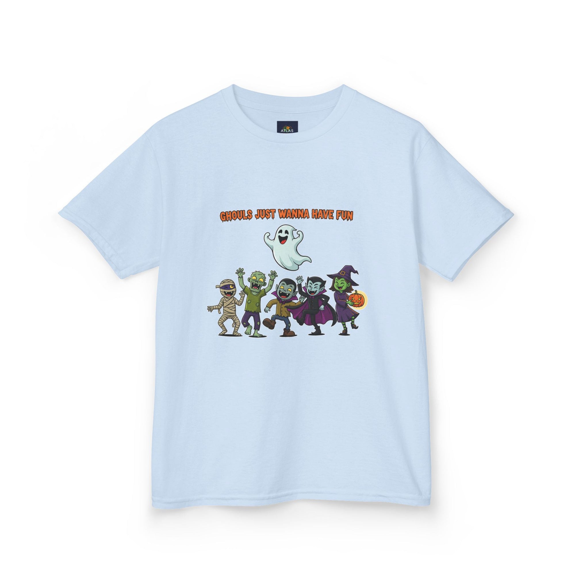 Ghouls Just Wanna Have Fun Kids Halloween T-Shirt | Funny Ghost Mummy Zombie Vampire Witch Shirt for Boys & Girls Trick or Treat Tee - Atlas Briefly