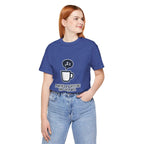 Powered by Caffeine T-Shirt - Funny Coffee Tee for Coffee Lovers - Atlas Briefly
