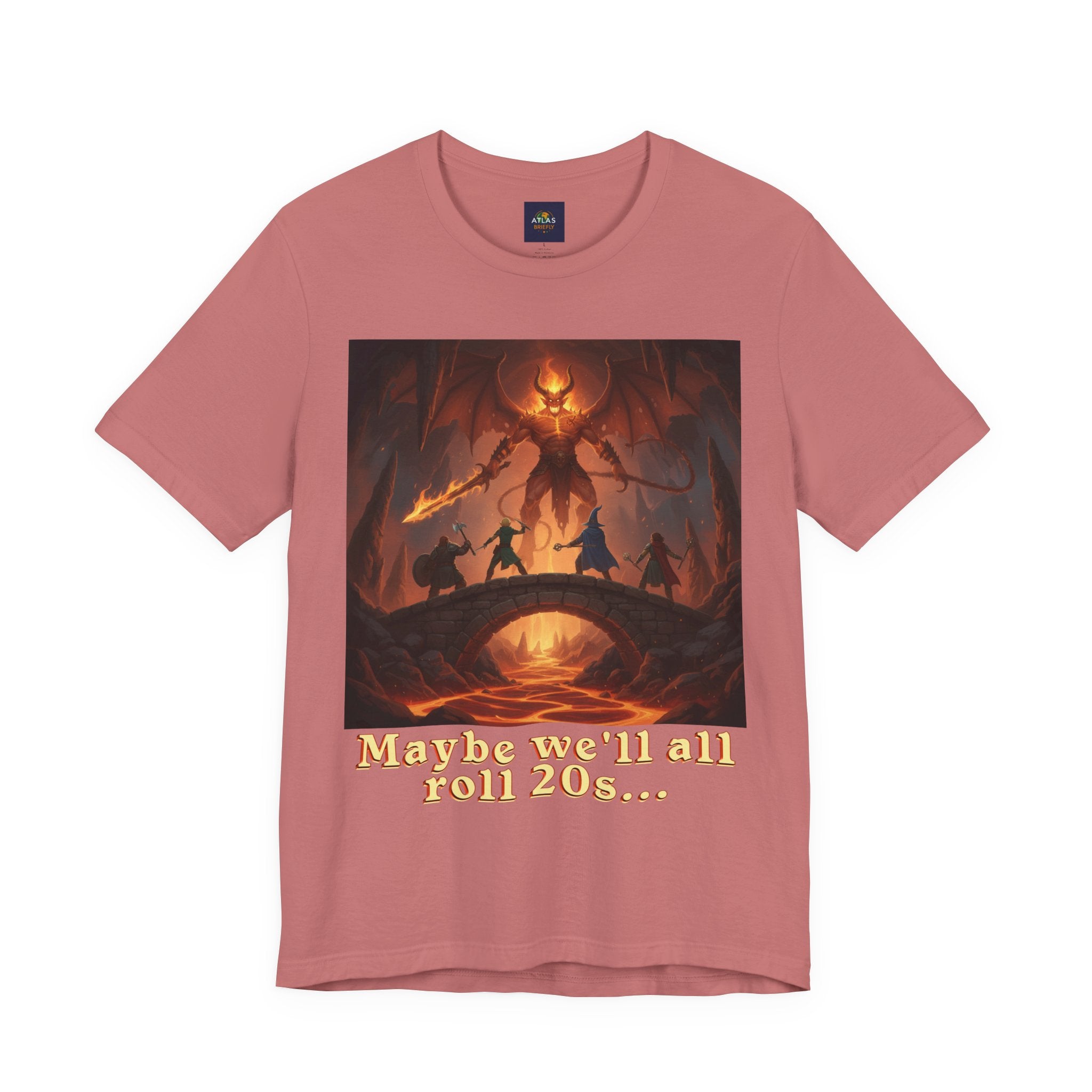 D&D Fantasy T-Shirt - Roll a Natural 20 Dungeon Master RPG Unisex Tee - Atlas Briefly