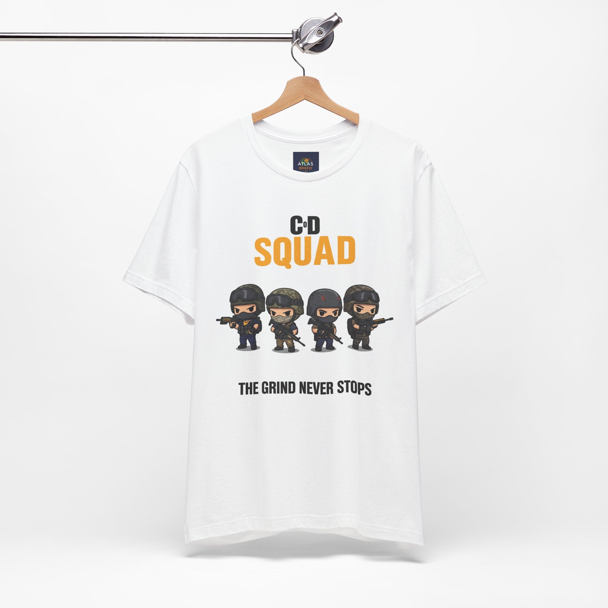 CoD Squad Tee for Gamers: The Grind Never Stops - Atlas Briefly