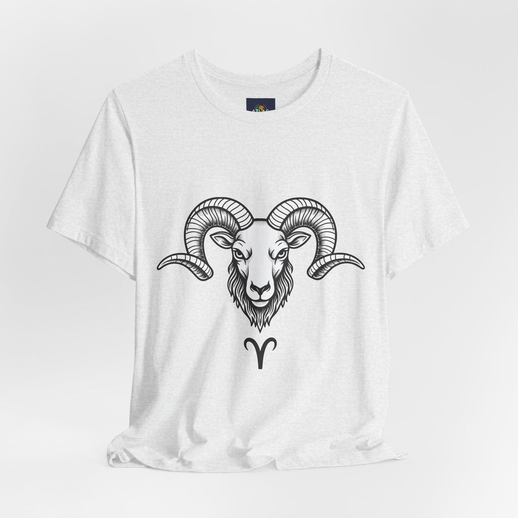 Aries Horoscope Tee - Unisex Black and White Minimal Design