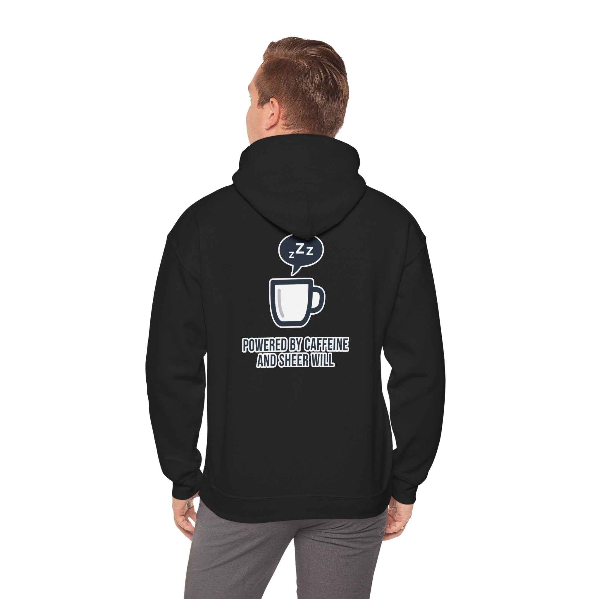 Powered by Caffeine Sweatshirt - Minimalist Coffee Hooded Sweatshirt - Atlas Briefly