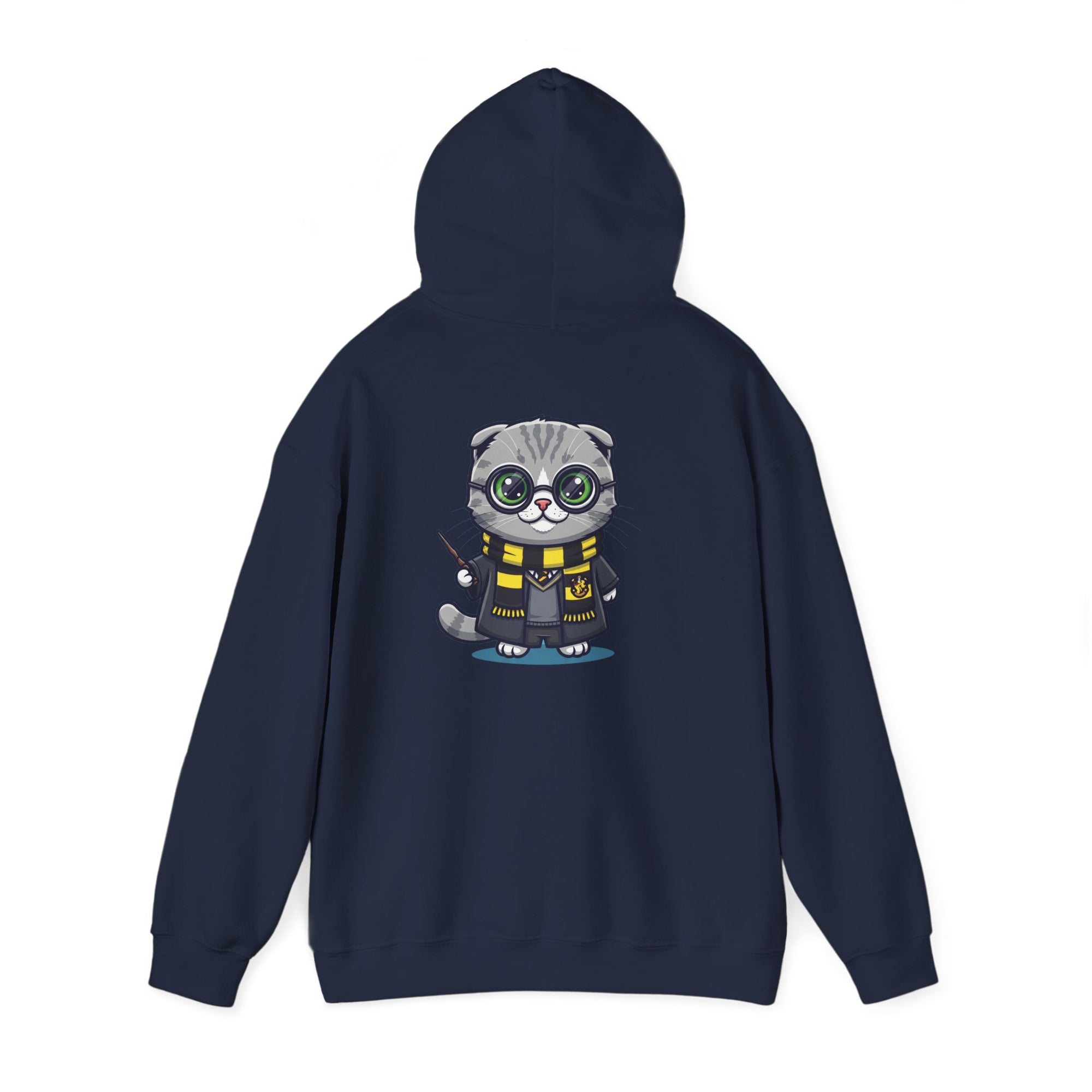 Hufflepurr Harry Potter Hoodie - Funny Wizarding World Sweatshirt | Cute Potter Cat Gift - Atlas Briefly