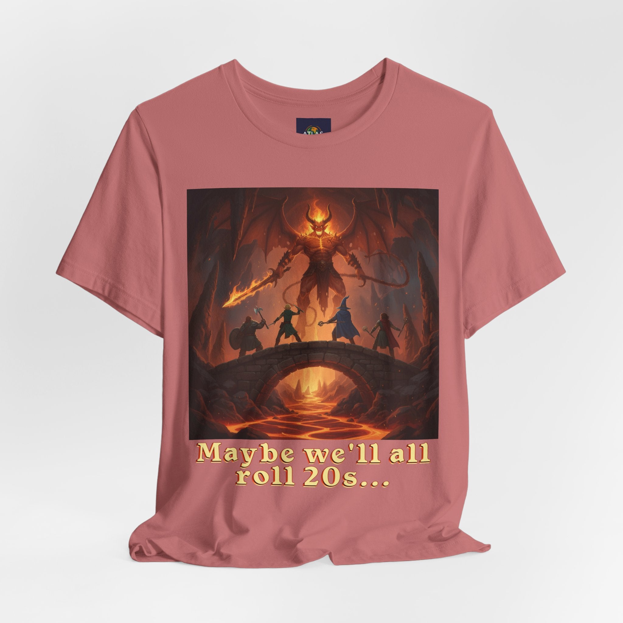 D&D Fantasy T-Shirt - Roll a Natural 20 Dungeon Master RPG Unisex Tee - Atlas Briefly