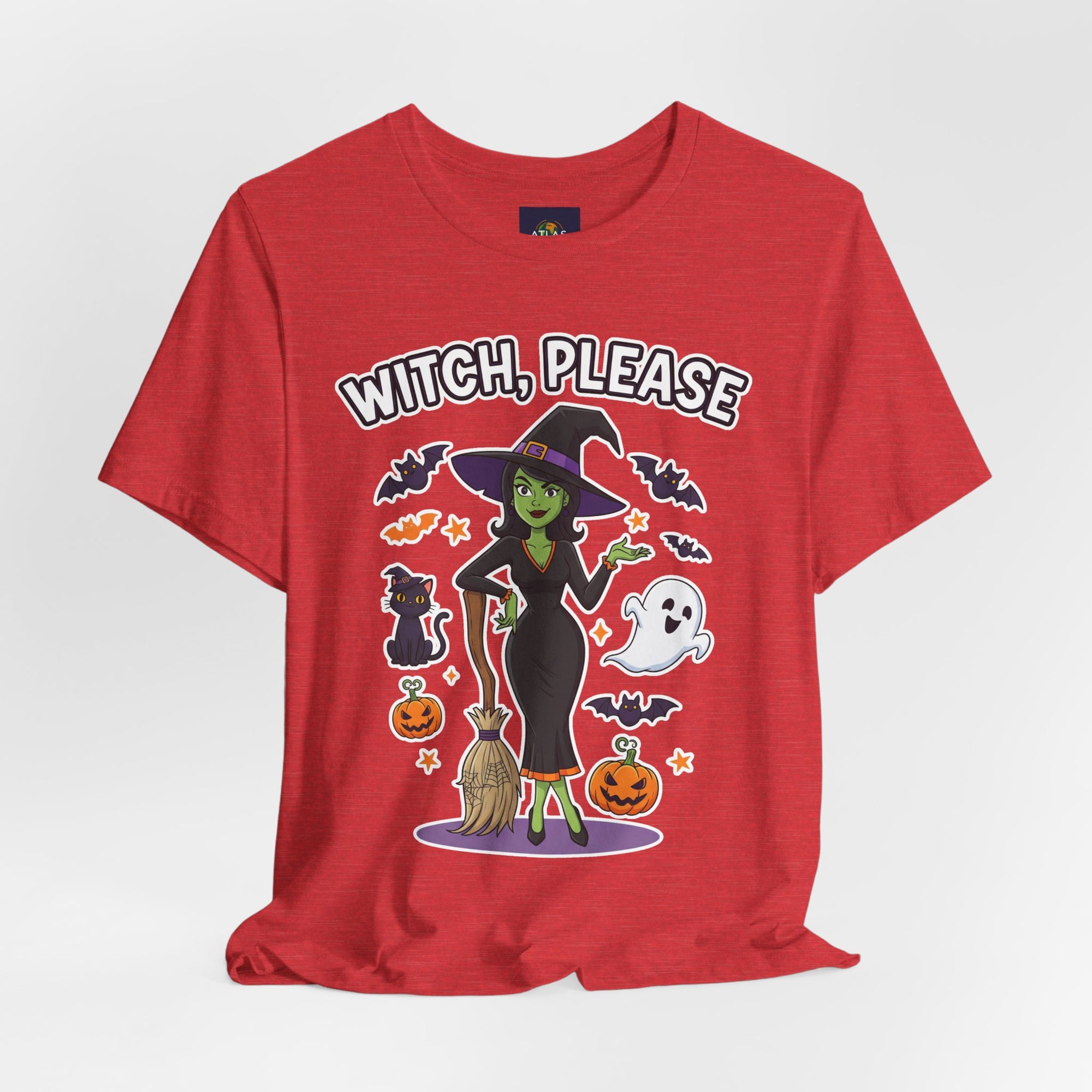 Witch Please Halloween T-Shirt - Sassy Witch Tee with Pumpkin Design | Funny Halloween Shirt - Atlas Briefly