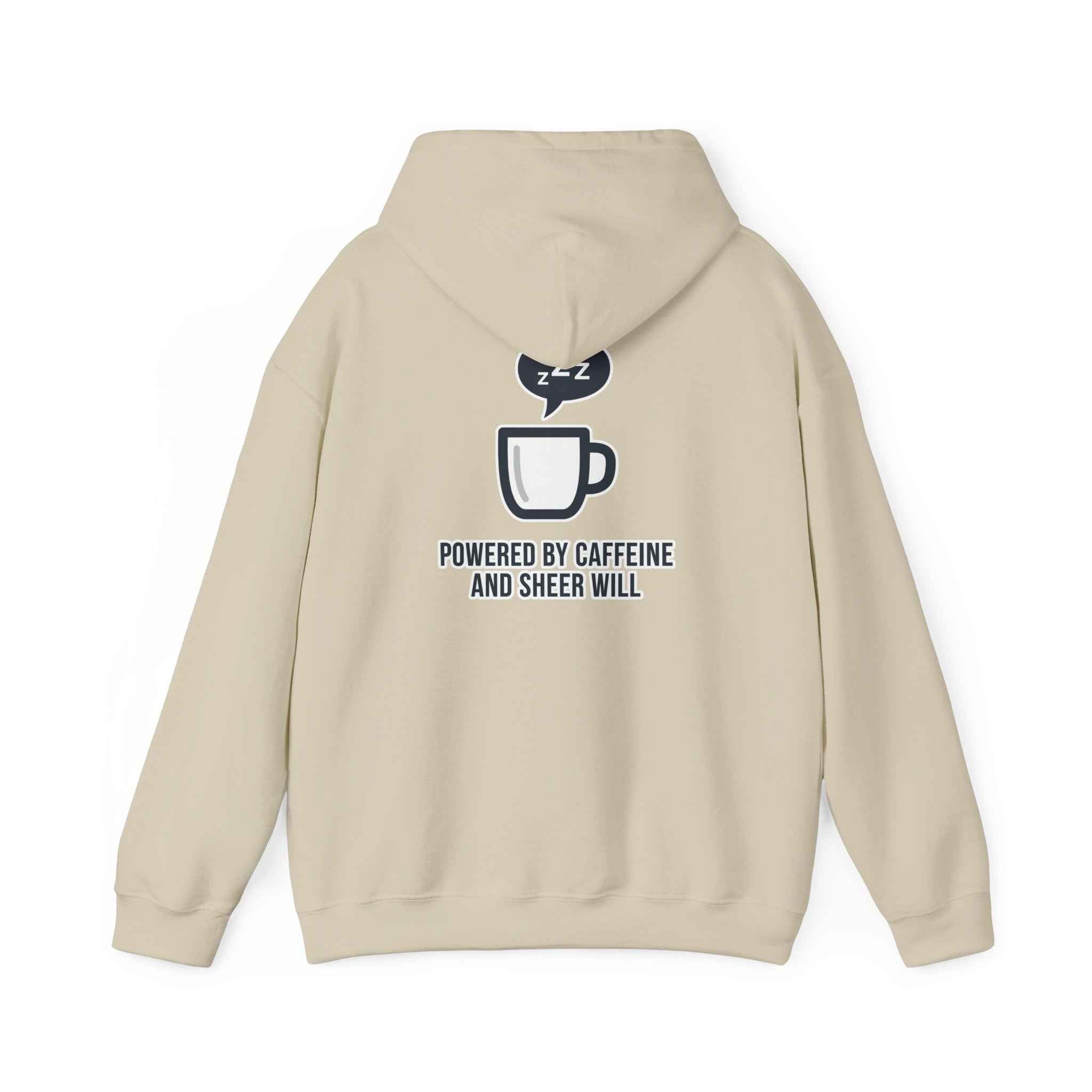 Powered by Caffeine Sweatshirt - Minimalist Coffee Hooded Sweatshirt - Atlas Briefly
