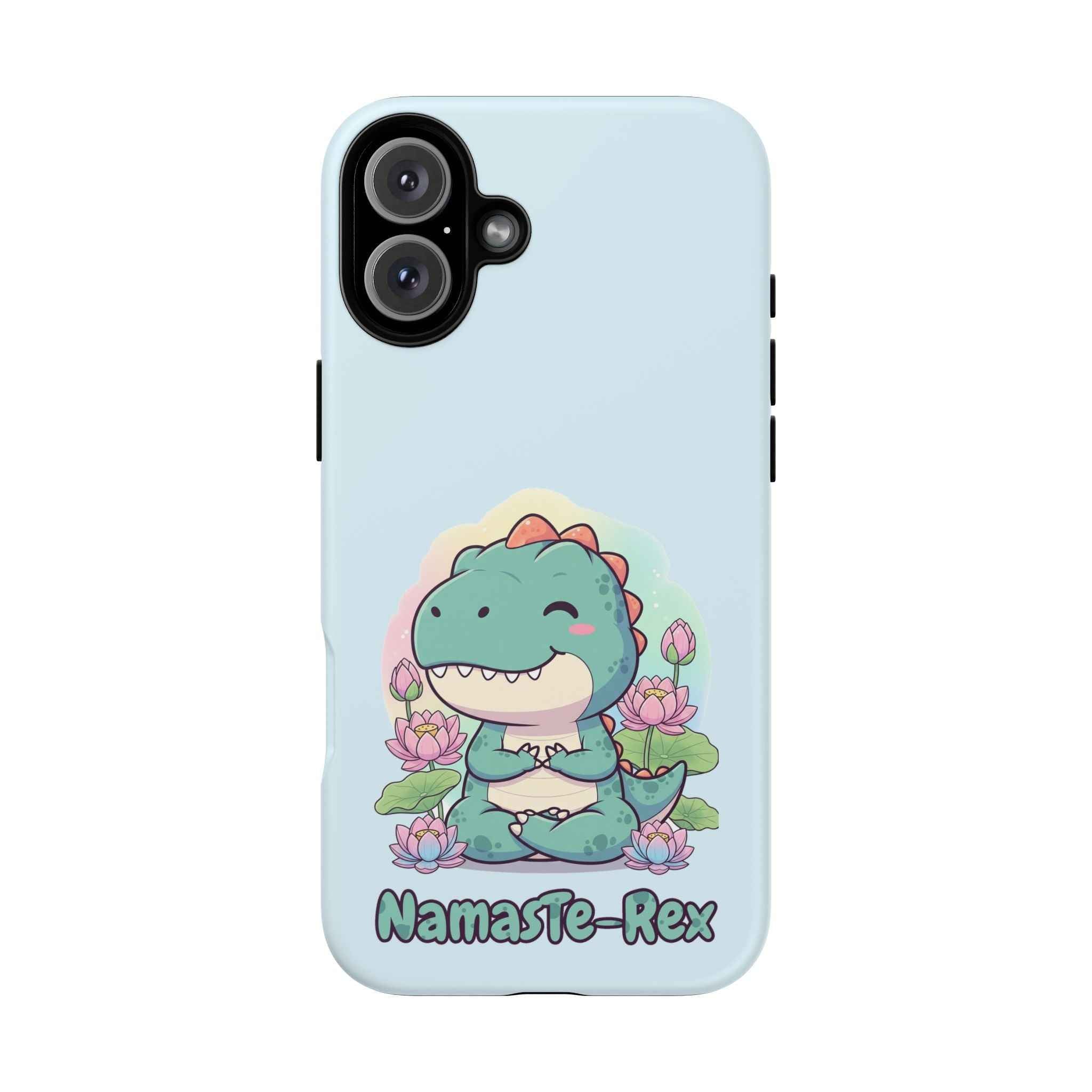 NamasTe-Rex Phone Case - Funny Yoga T-Rex Meditating Dinosaur Mobile Cover for Zen Lovers - Atlas Briefly