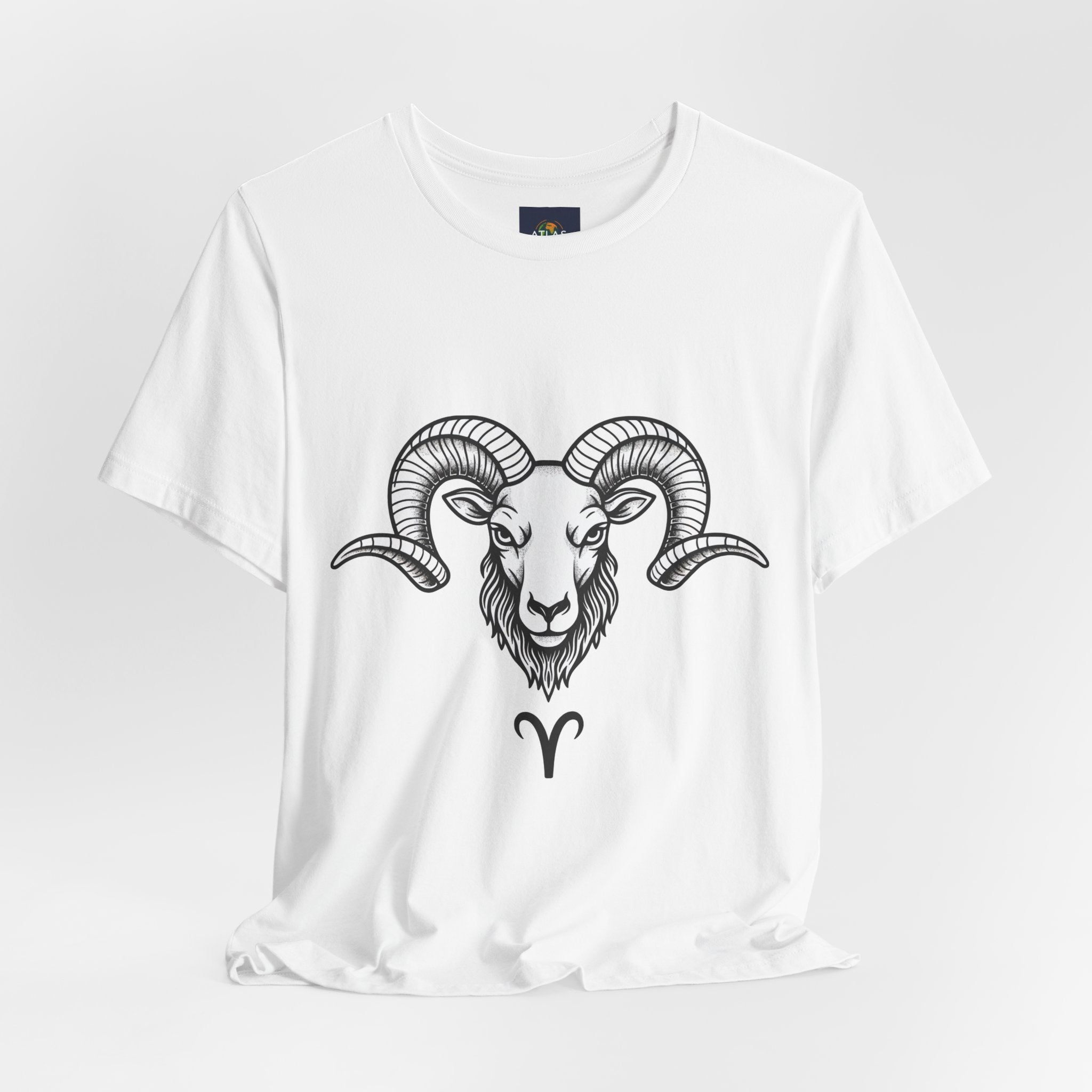 Aries Horoscope Tee - Unisex Black and White Minimal Design