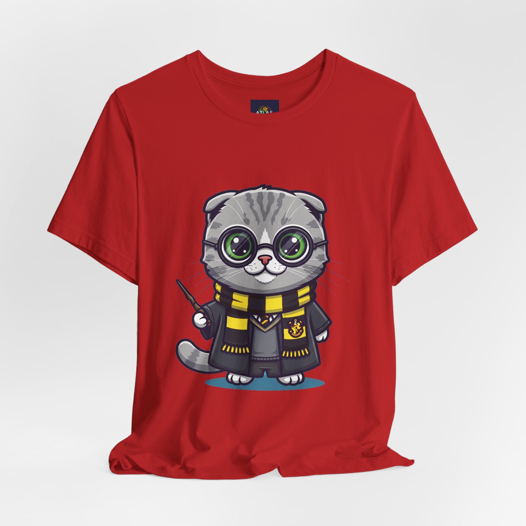 Hufflepurr Harry Potter T-Shirt - Funny Wizarding World Tee | Cute Potter Cat Gift - Atlas Briefly